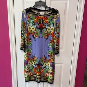 ECI Multicolor Floral Long Sleeve Dress